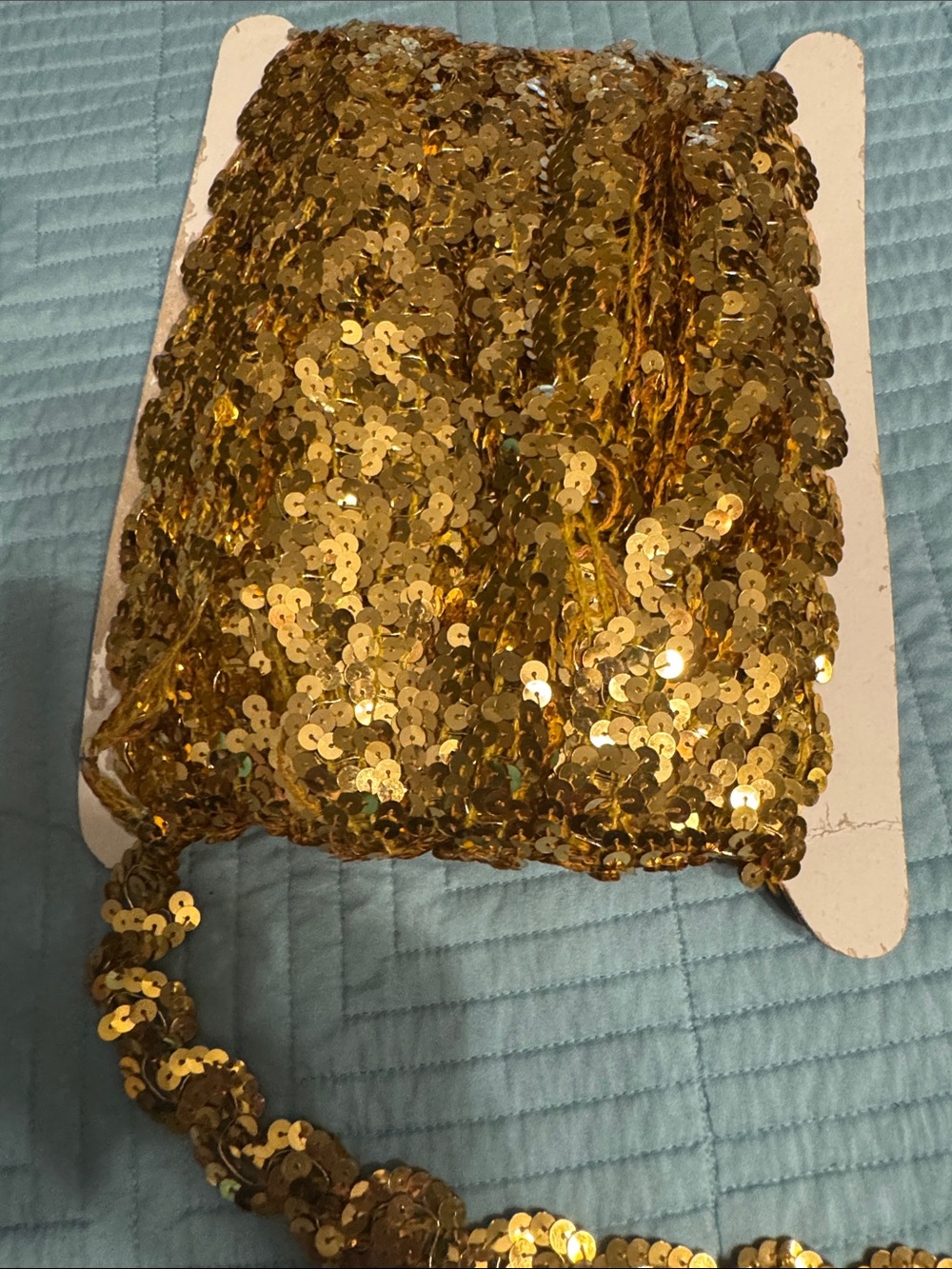 Gold Sequin Trim Ribbon for Women’s Hair Accessories - Sparkling Accent